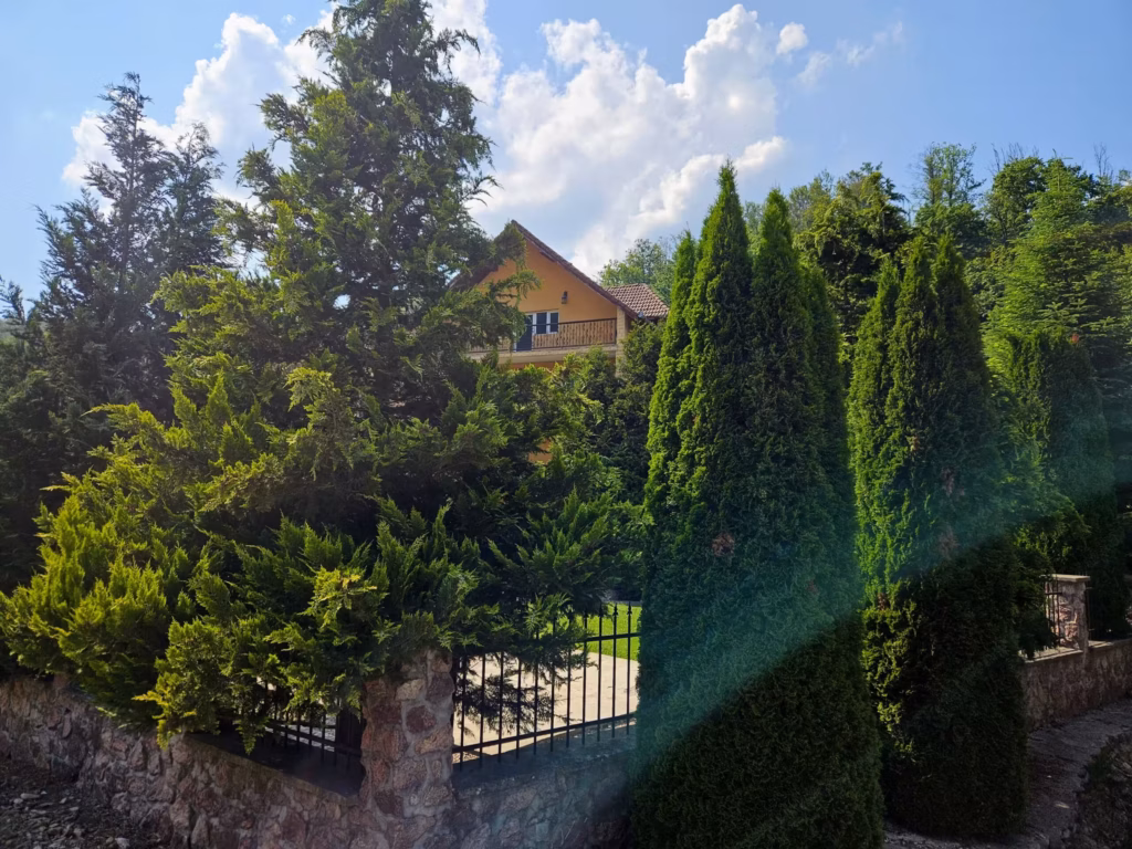 Main villa seen from the road